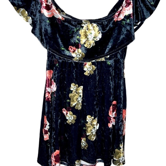 Hot Gal Velvet Paisley Dress size large mini dress or could go over leggins - Picture 2 of 4